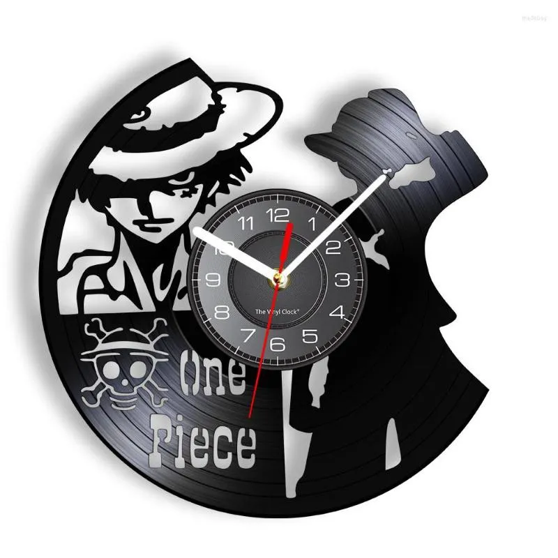 Horloges murales ONE PIECE Record Horloge Pour Manga Mystery Luffy Personnage Découpé Musique Longplay Chambre D'enfant Décor À La Maison