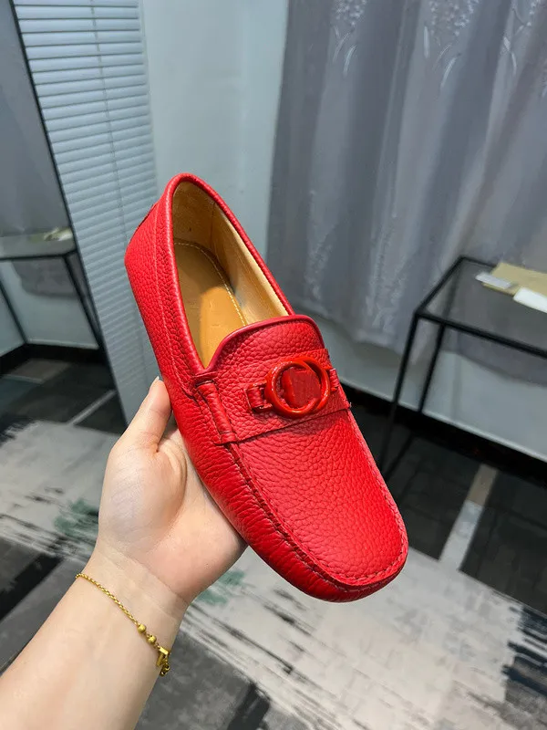 white christmas dresses OneDrop Handmade Red Suede Men Dress Shoes Gold Rhinestone Gold Toe Metal Wedding Party Prom Loafers Red / 6