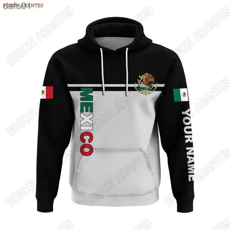 New Mexico Flag Unisex Tracksuit Mexikansk vapenbeläggning 3D Map Print Pullover Dragkedja/Hoodies/Sweatshirts/Jacka Anpassad namn S-7XL L230520