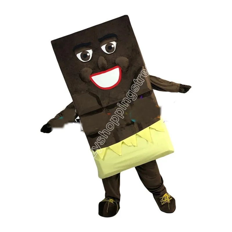 Traje de mascote de passeio de chocolate de alta qualidade roupas de personagem de desenho animado terno carnaval de natal unissex adultos carnaval vestido de festa de aniversário