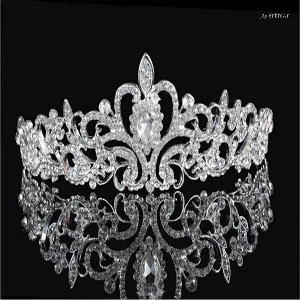 Huvudstycken Hög kvalitet för vuxna bröllop Brudtillbehör Rhinestone Crystal Bling Tiaras och Crown Designer Bride