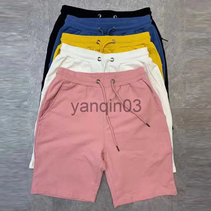 Mäns shorts 40 kg-100 kg sommar ny 100% bomull mjuk män dragsko midja svart vit gulrosa rosa casual shorts 4xl 5xl j230608