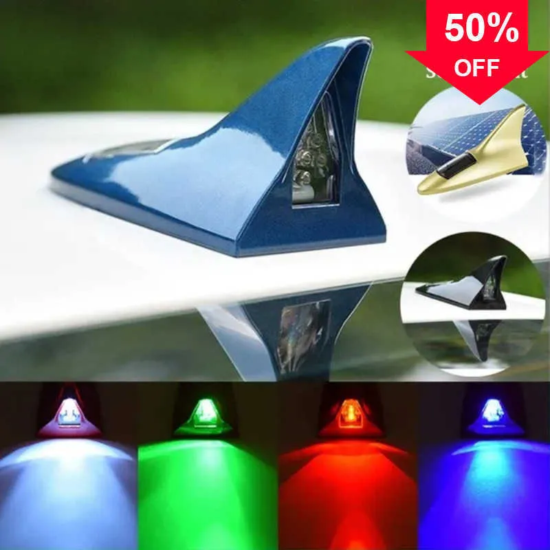 Pilot Light Solar Shark Fin Antenna LED Flashing From