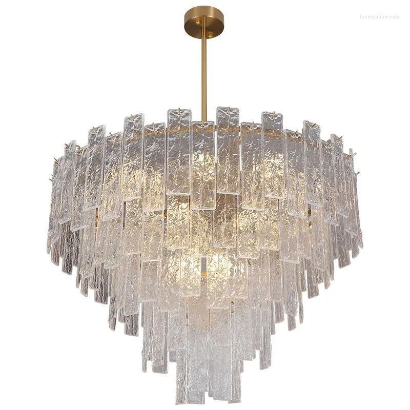 Chandeliers Multi Layers Glass Chandelier Modern Living Lighting AC110V 220V Gold Dining Kroonluchter Bar Lights