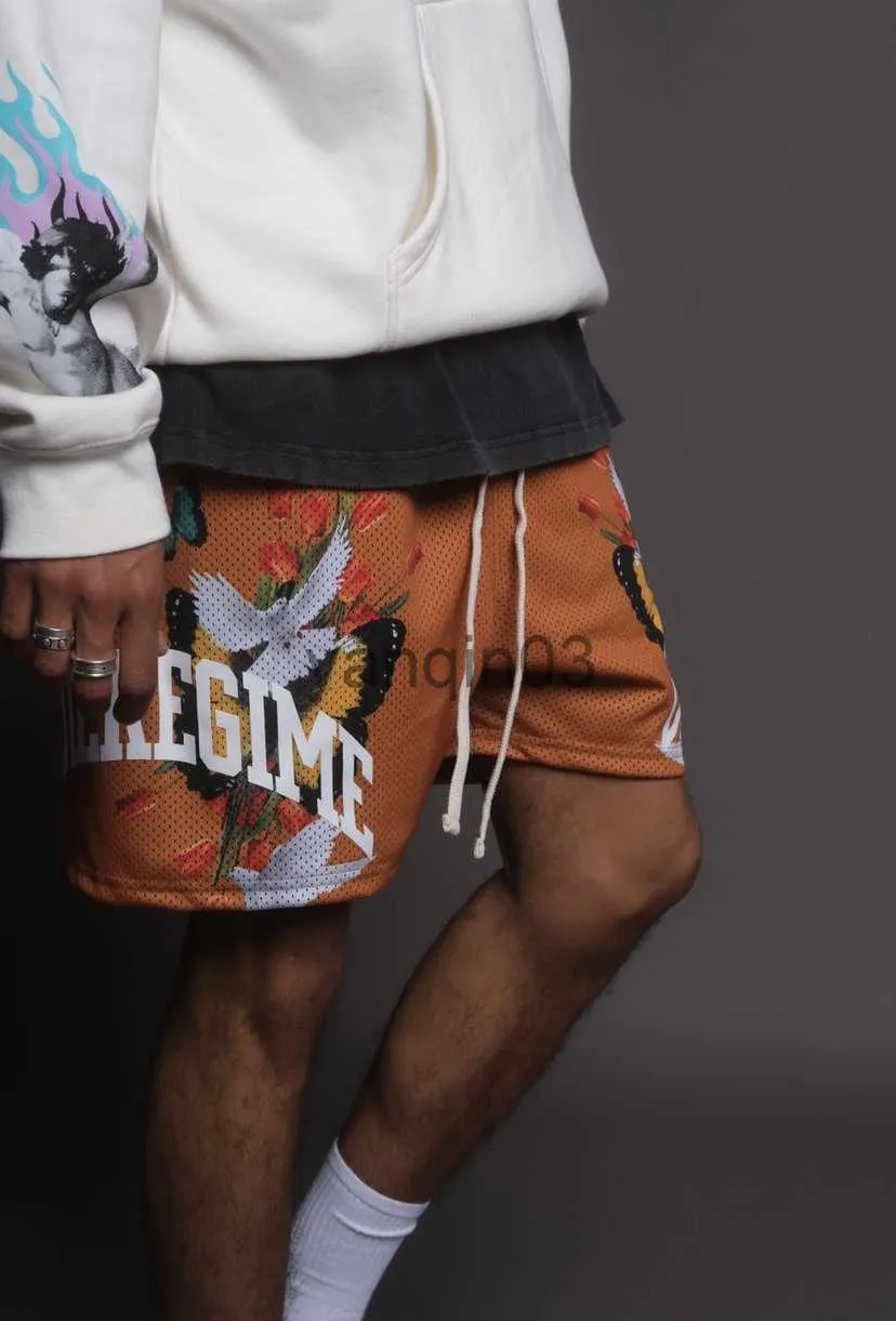 Męskie spodenki 2022 Summer 3D Męskie szorty 3D Szybkie suszące siatkowe butique kwiatowe mody Brand Men krótkie spodnie luźne pięciopunktowe man Casual Shorts J230608