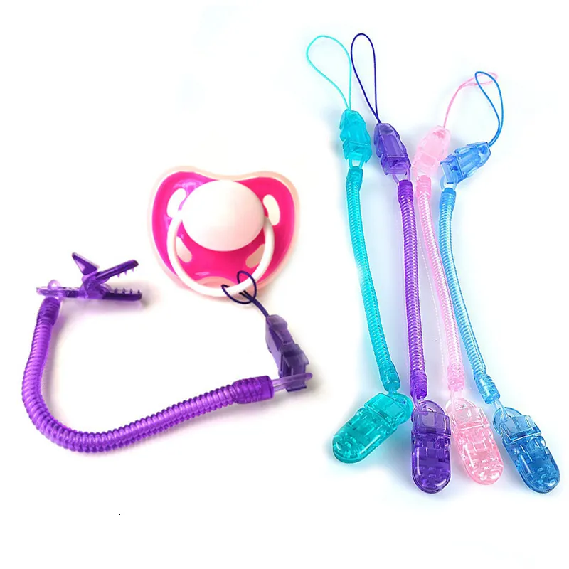 Mobiles # Babies Boy Soother Nipple Antidrop Holder per nato Baby Stretchable Spring Coil Ciuccio Catena Clip Accessori per bambini 230607