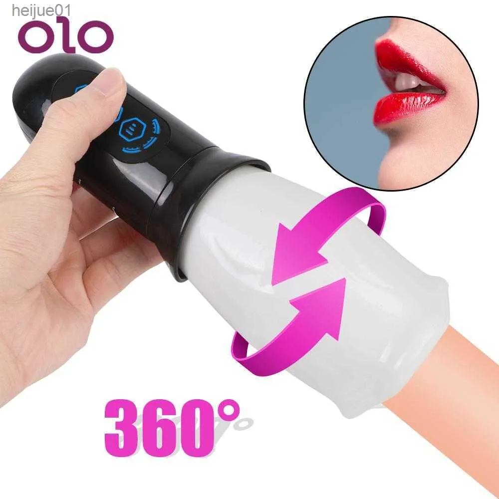 OLO Soft Pussy Adult Products Mouth Oral Sex Adult Endurance Exercise Male Masturbator Cup Sex Toys For Men Sex Shop L230518