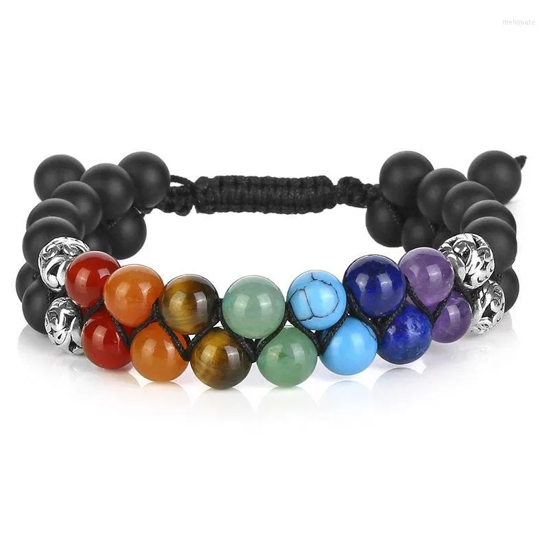 Strand Chakra Armband 7 Chakra Healing Kristallen Yoga Stenen Kralen Armbanden Meditatie Relax Angst Bangle Voor Dames Heren