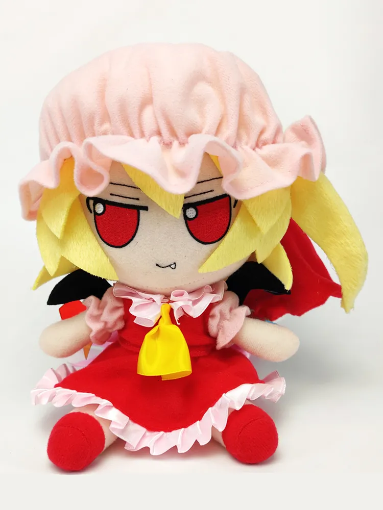 Bambole di peluche TouHou Project Flandre Scarlet Doll Fumo Anime Cartoon Farcito Cuscino per dormire Seduto Giocattolo Regalo per bambini Fan Compleanno 230608