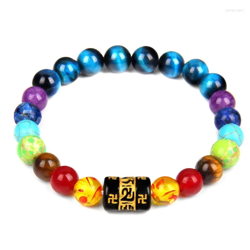 Strand 8MM Round Colorful Cracked Glass Crystal Bead Bracelet Black Rope Friendship Women Men Couple Bracelets Lucky Faith Jewelry Gift