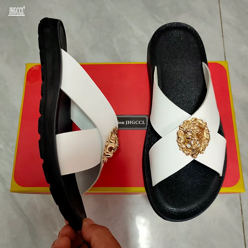 Herrstaller flip-flops män riktiga läder kvinnor strandskor xl 46 47 kvinnors sandal varumärkesdesigner plus storlek slipperst2