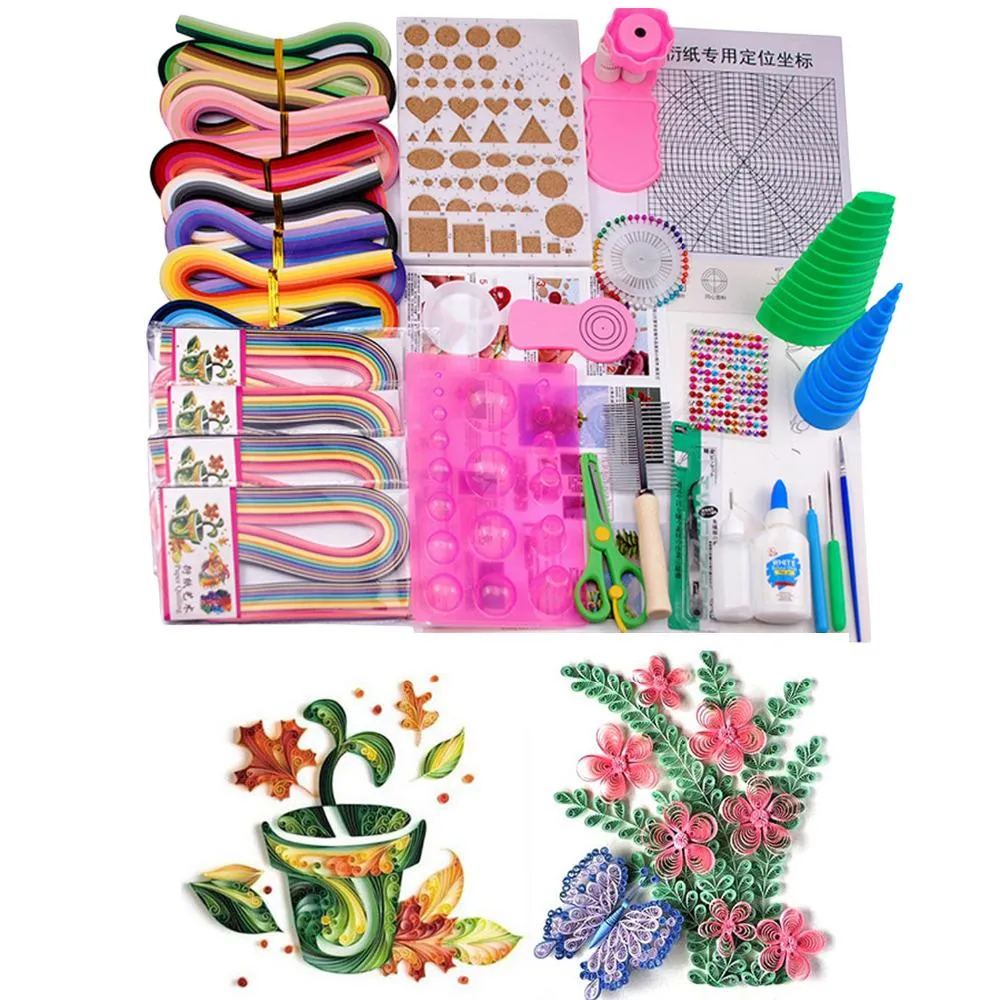 Stamping Complete Quilling Paper Material Necessary Tools Kit 50 colors with 680 Strips Paper for Beginners Advanced Quiller Kids Adults