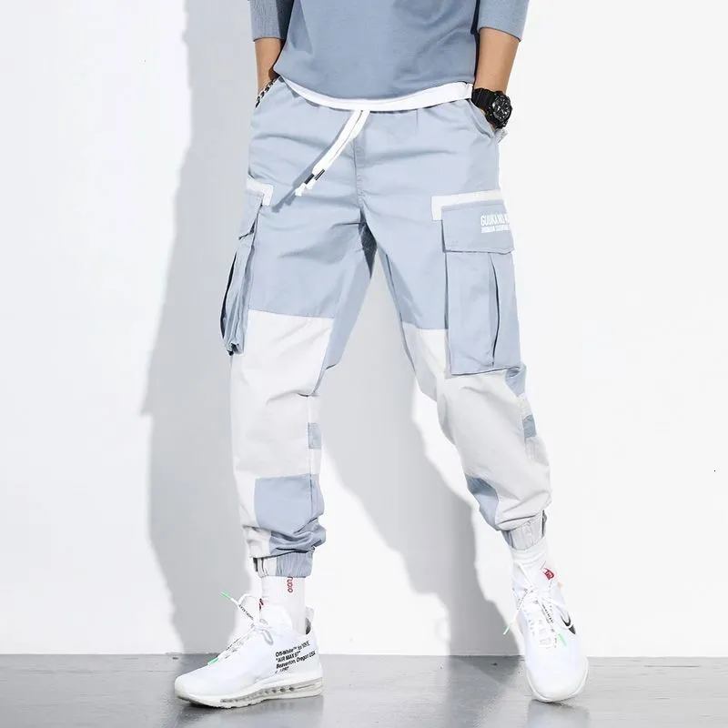 Pantaloni da uomo Uomo Primavera Hip Hop Club Cantante Costume di scena Pantaloni Nastri Streetwear Pantaloni sportivi Pantaloni sportivi Hombre 230608