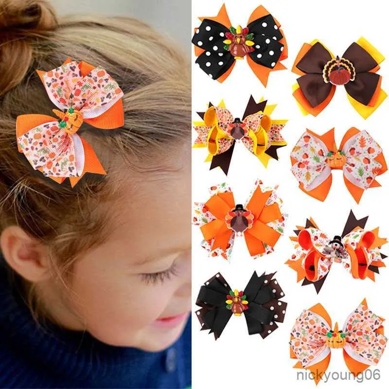 Hair Accessories Cute Ribbon Bowknot Clips For Baby Girls Handmade Easter Pins Safety Barrettes Headwear R230608