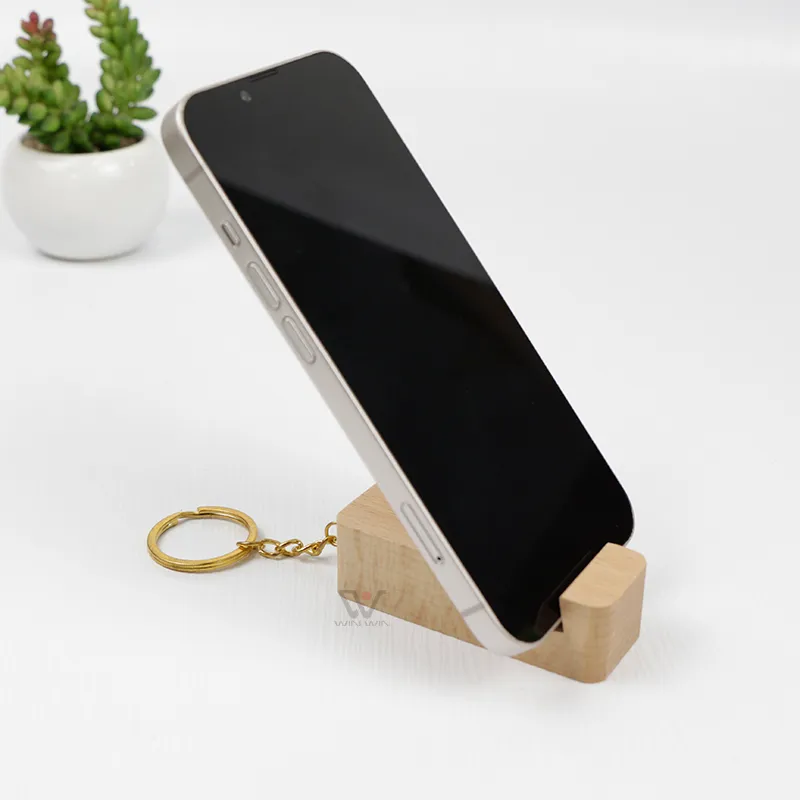 2023 New Designer Keychains Custom Cork Wood Keyrings Engraving Logo Customized Keyring Phone Holder Key Ring Promotional Keychain Square car keyring Beech Wood