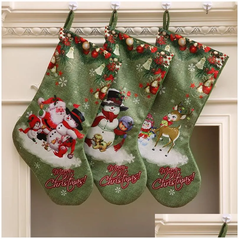 Рождественские украшения украшения чулок подарочный пакет снеговик Санта -оленя