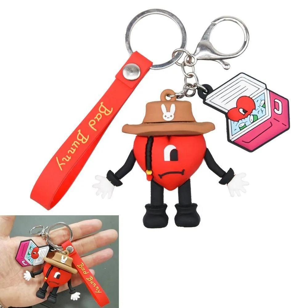 Cartoon Accessories Key Rings Professional Bad Bunny Keychain Factory Bag Car Pendants Promotional Gifts Pvc Avocado Keychains Drop Dhqvd