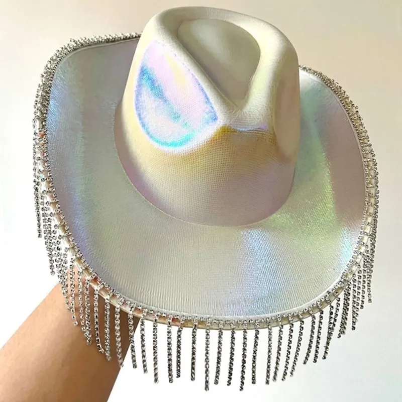 Wide Brim Hats Bucket Space Cowgirl Hat Cowboy s Rave Fits Most Women and Girls Drop 230608