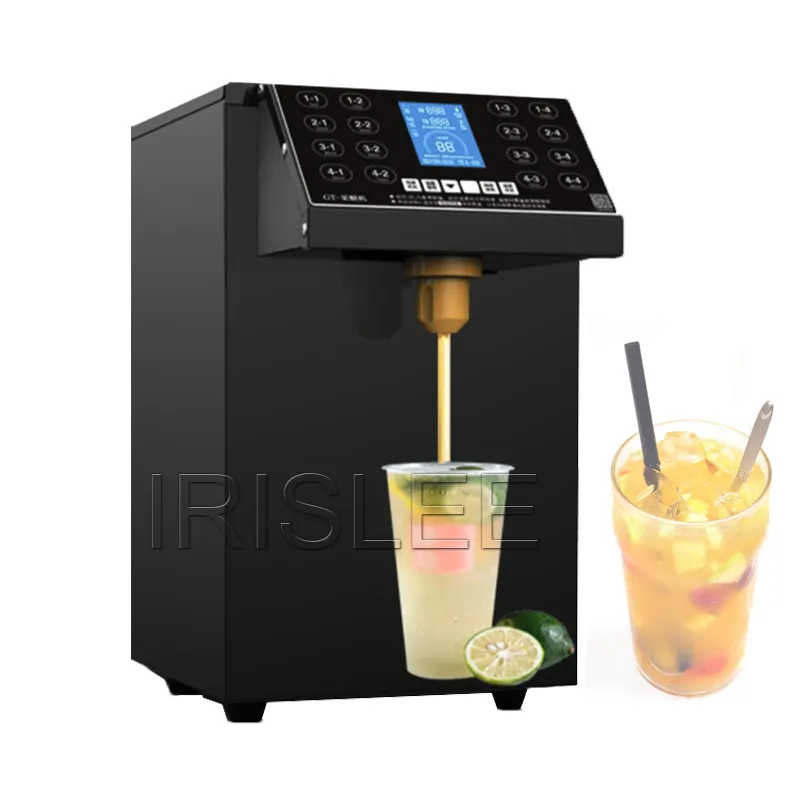 Automatico 16 tasti 8L Fruttosio Macchine quantitative Distributori di sciroppi Distributore di fruttosio Macchina Robot da cucina Bubble Tea Shop