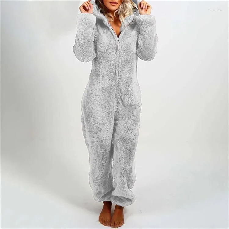 Kobiety futro One Play PaJamas for Women Winter Rune Home Sleep Farm Grusten Onesie Cosplay Niedźwiedź Ostra domowa Kostium kombinezonu Romper