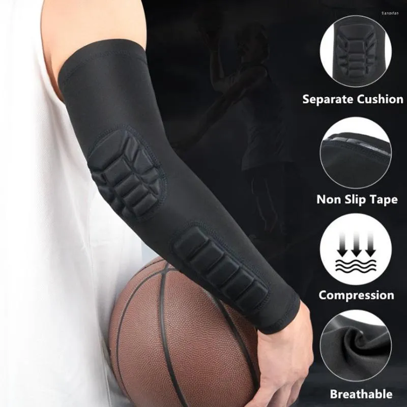 Podkładki kolanowe Odporne od plasterka łokcia miodu Wsparcie Sport Protector Elastyczne rękaw ramię 1PC Basketball Guard L6T0