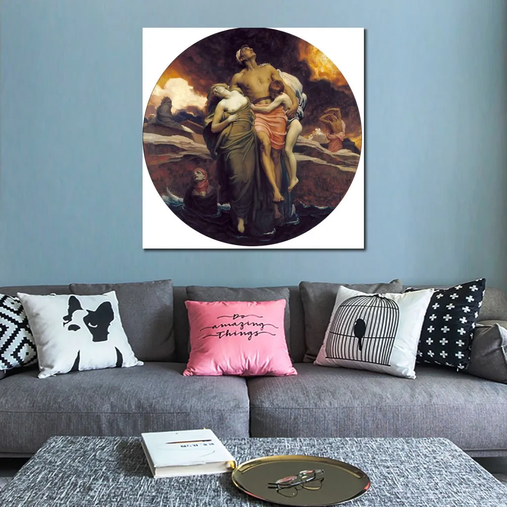 Classic Portrait by Frederic Leighton Painting and The Sea Gave up Handcrafted Canvas Art Luxury Hotels Decor