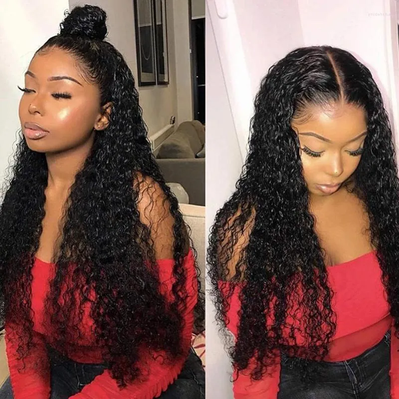 Water Wave Lace Front Wig Full Human Hair Wigs For Black Women 16-26Inch Wet And Wavy Loose Deep Frontal