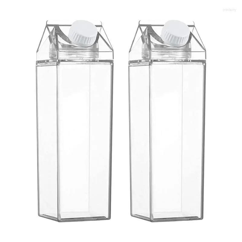 Bouteilles d'eau réutilisable Carton de lait couvercle scellé Transparent Portable jus thé conteneur escalade Camping voyage en plein air