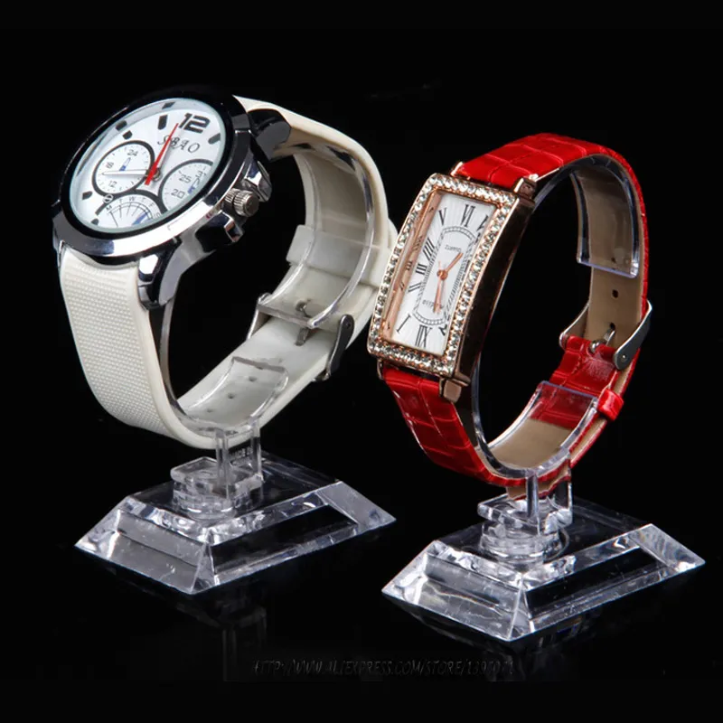 100 Teile/los Transparent Kunststoff Armbanduhr Display Rack Halter Verkauf Zeigen Fall Ständer Werkzeug Uhr Display-ständer