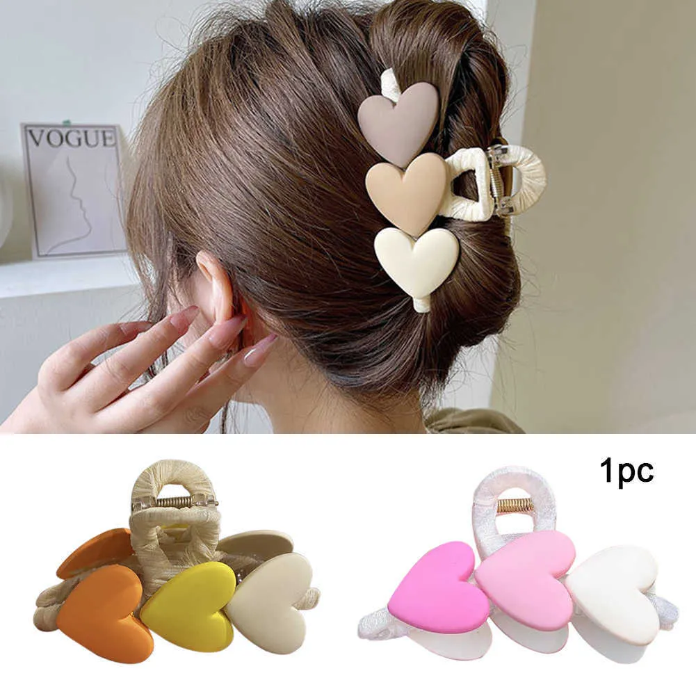 Dangle Lustre Femme Cheveux Griffe Clip Mode Acrylique Styling Outil Pour Épais Mince Antidérapant Bain Grande Partie Barrette Coeur Forme Coiffe Quotidien Z0608