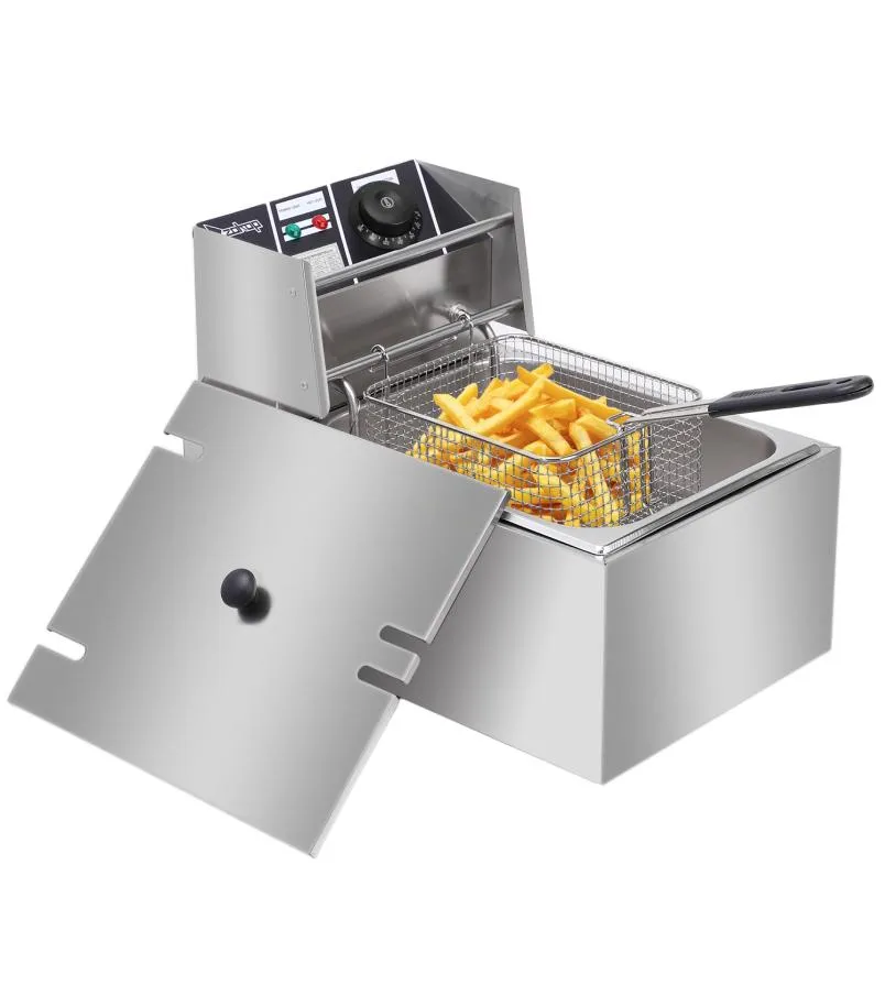Wholesale S 2500W 6L Electric Deep Fryer Commercial Single Tank