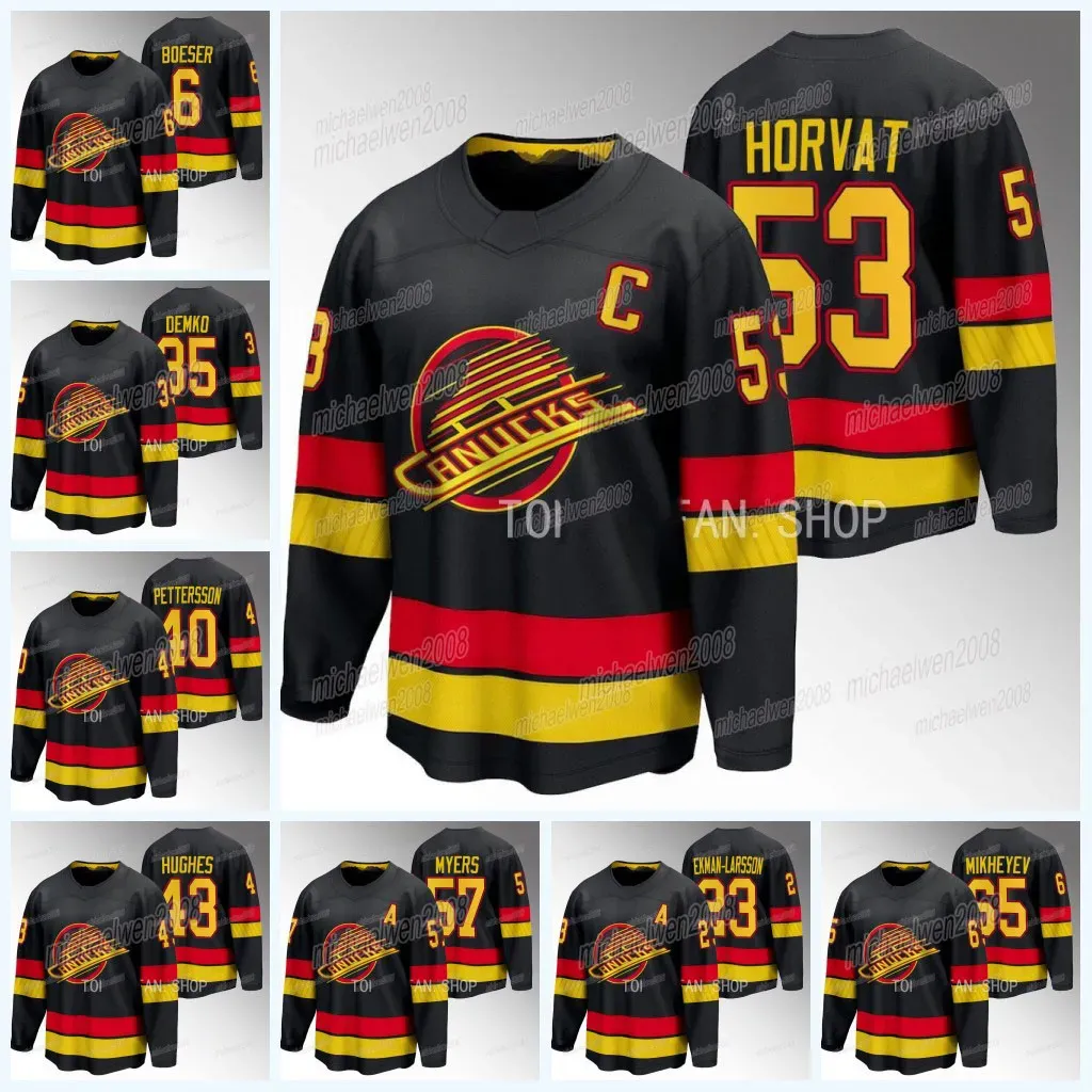 Vancouvercanucks 2023-24 Breakaway Flying Skate Jersey Bo Horvat Quinn Hughes Elias Pettersson Thatcher Demko J.T.Miller Boeter Ekman-Larsson Garland