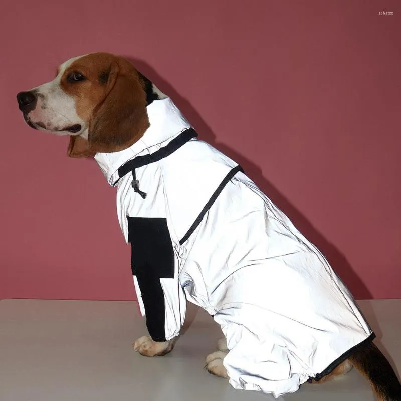 Abbigliamento per cani Impermeabile Abbigliamento per animali domestici Impermeabile Cappotto antipioggia riflettente per tutto il corpo Giacca antivento con quattro gambe avvolte