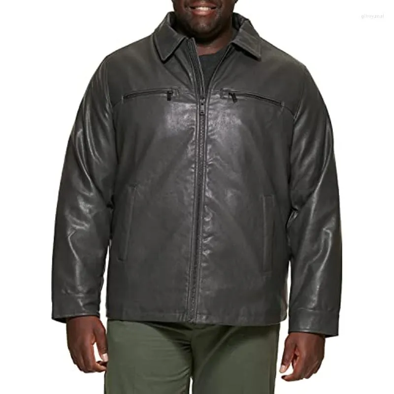 Grey coat with leather sleeves deals