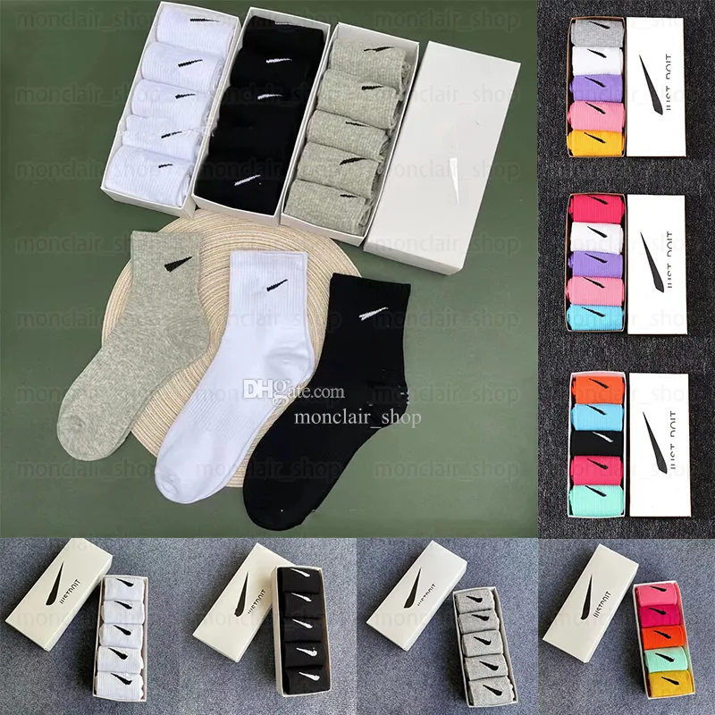 Мужские носки из технического флиса, дизайнерские классические носки, пять пар женских носков, однотонные дышащие впитывающие пот носки для пар, принт NK, доступны несколько цветов