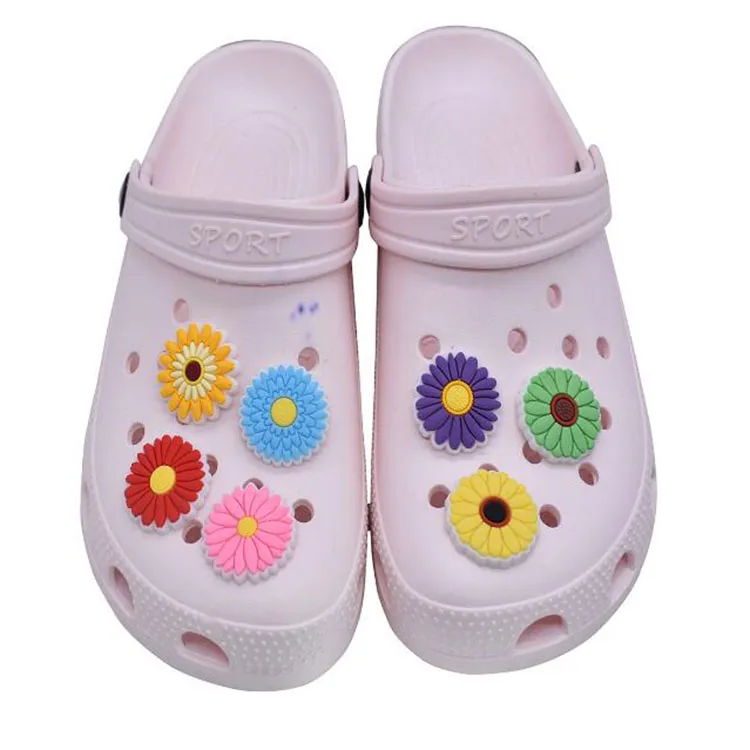 flowers shoe charms pvc soft rubber Colorfuls cartoon garden shoecharms buckle button accessories gift