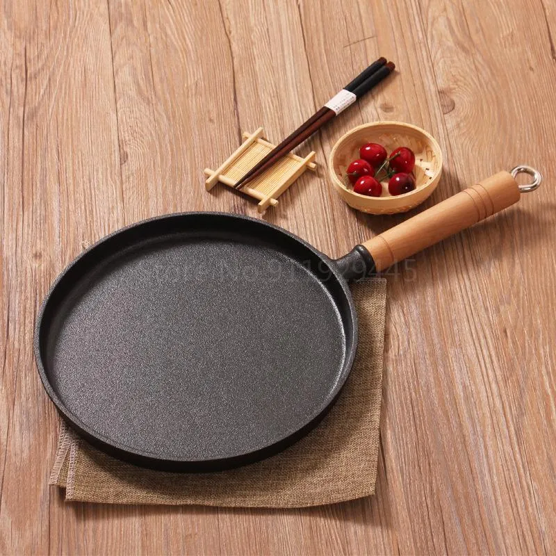 Appliances 26cm Thickened Cast Iron Nonstick Frying Pan Layercake Cake Pancake Crepe Maker Flat Pan Griddle Breakfast Omelet Baking Pans