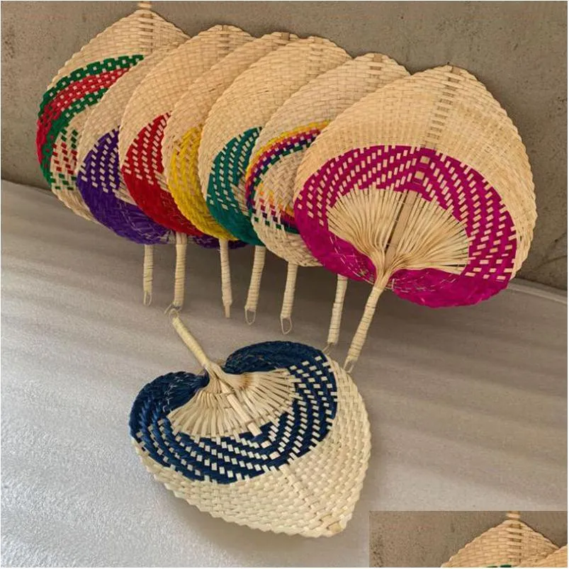 Party Favor Colorf Wheven St Bamboo Hand Fan Baby Environmental Protection Mosquito Odstraszający fani na letni kreatywny prezent upuść deli dh1nt