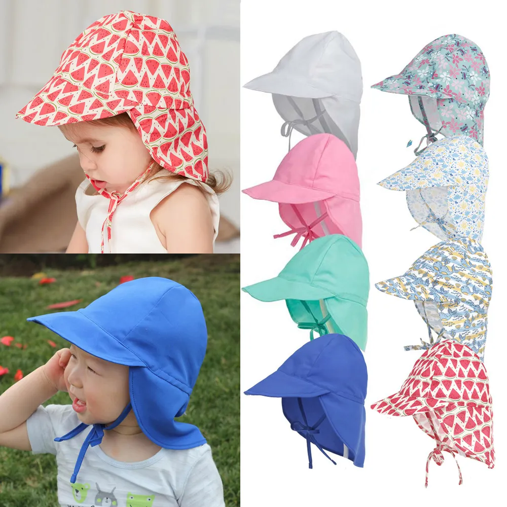 SPF 50+ Cappello da sole per bebè Berretto da bebè estivo regolabile per ragazzi Spiaggia da viaggio Cappello da neonata Accessori per neonati Cappelli per bambini S/L