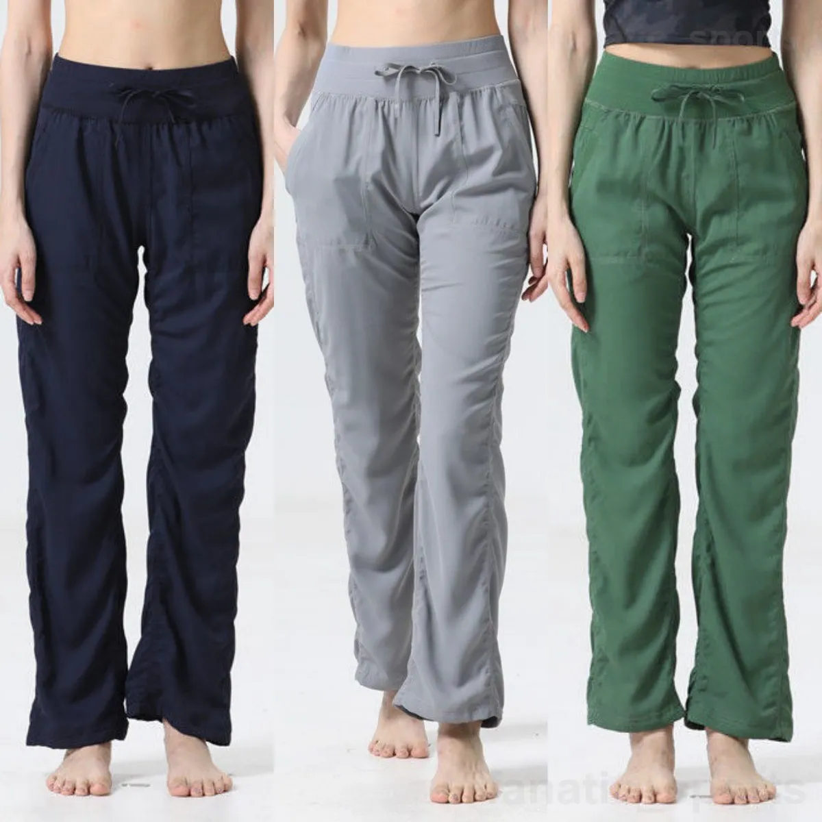 Lu Align Lu Dance Studio Running Sweatpant Casual Yoga Donna Allenamento all'aperto Pantaloni lunghi Oversize Bodybuilding Pantaloni Tasche Pantaloni completi Sciolti Popolare