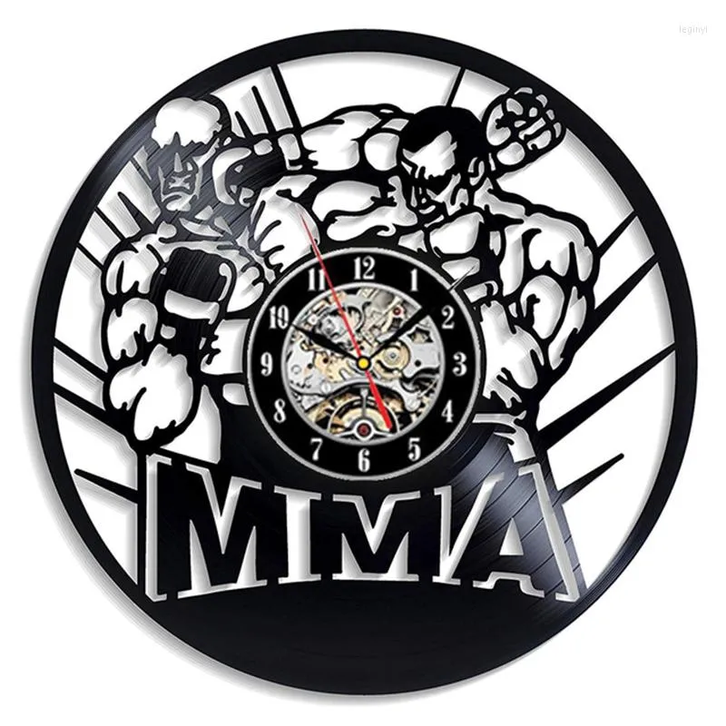 Horloges murales Champions MMA Record Clock Design moderne Fight Sport Thème Vintage Watch Home Decor Cadeaux pour hommes