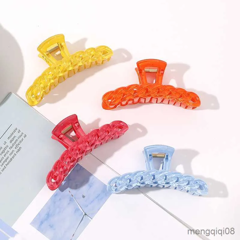 Other Chain Hair Cls Reverse Spray Paint Shark Clip Acrylic Barrette Crab HairClip Accessories Handmade Sweet Headwear For Girl R230608