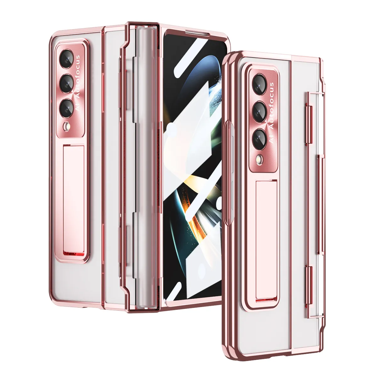 Samsung Galaxy Z Fold 4 Fold3 Huawei Mate X2 Magic vs Oppo N2 Vivo x Fold2保護シェルヒンジ保護カバーの豪華なメッキ電話ケース