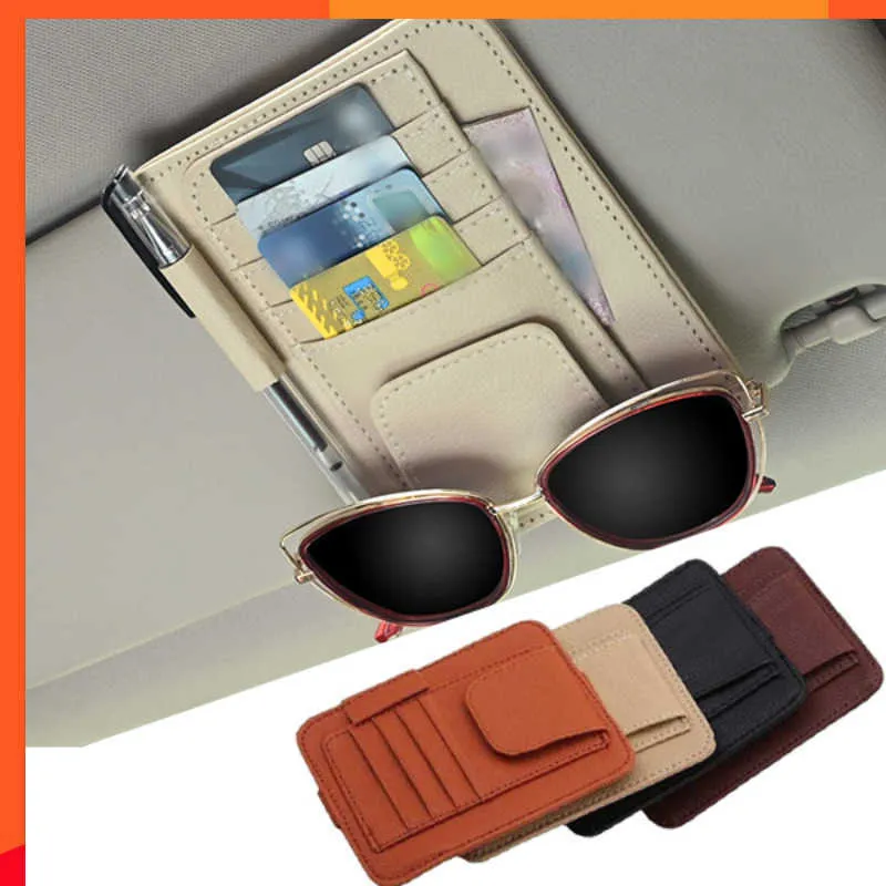 Sunglasses Holder For Car Visor – Leather Clip For Glasses, Eyeglass Hanger, Universal Fit