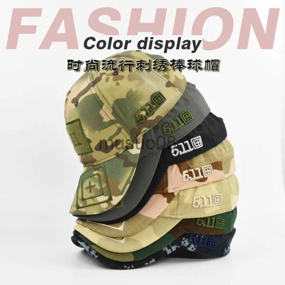 Ball Caps Adjustable embroidered cap 511 embroidered baseball cap curved brim soldier cap versatile sunshade cap camouflage Military cap J230608