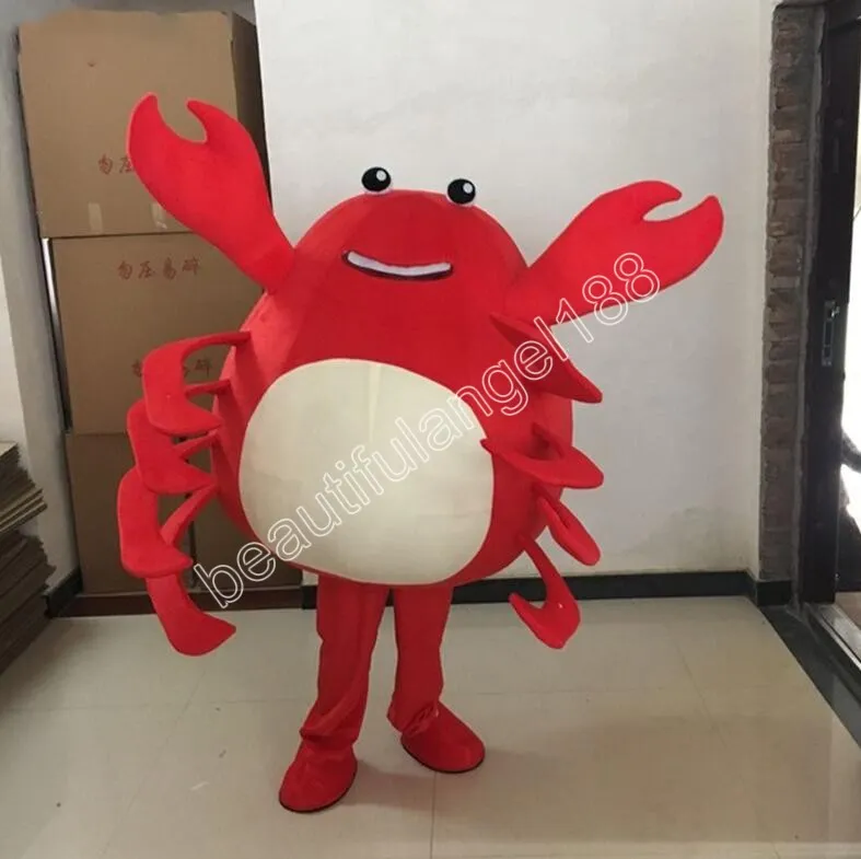 Material Caranguejo Vermelho Mascote Traje Personagem Dos Desenhos Animados Roupa Terno Festa de Halloween Festival de Carnaval ao Ar Livre Vestido Extravagante para Homens Mulheres