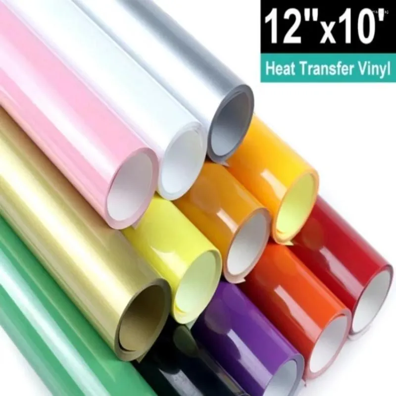Adesivos para janela 1 rolo 12 pol x 17 pés/30 cm x 300/500/1000 cm ferro de transferência de calor em filme de roupas faça você mesmo Circut Silhouette Paper Art