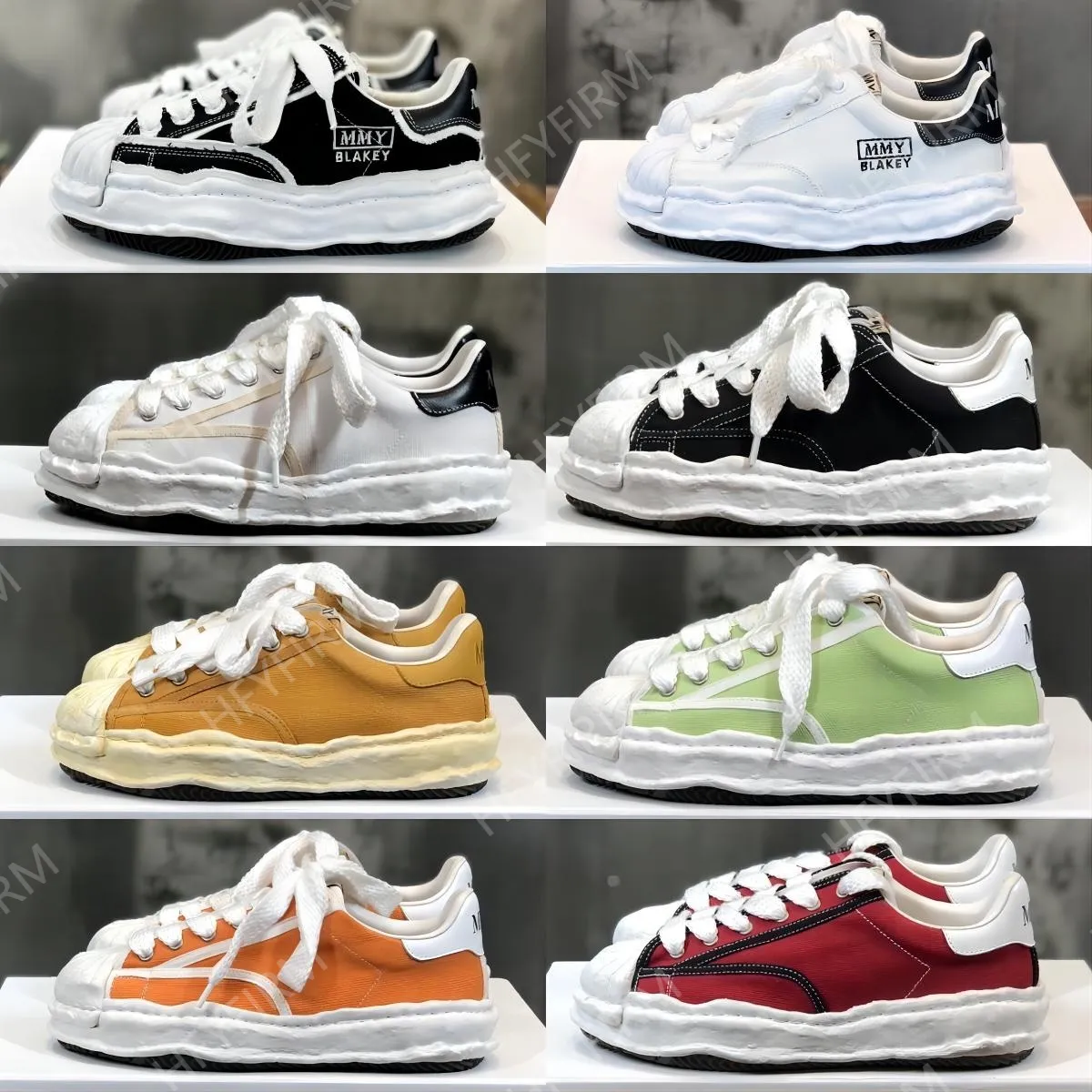 2023デザイナーMaison Mihara Yasuhiro Miharas Mmy Shoes Mmy Men Lows Top Sole Canvas Shoe Leather Triple White Original Sole Cap Sneakersメンズトレーナー