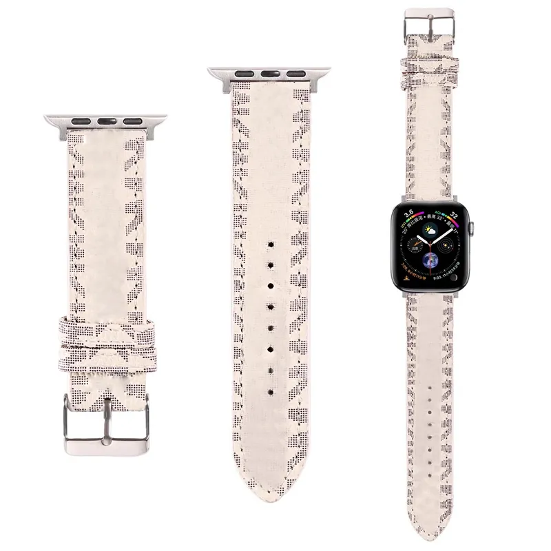 Correias para Apple Watch Band Designer pulseira de relógio inteligente moda pulseira de couro genuíno compatível com Ultra Series 8 Iwatch 38 mm 40 mm 42 mm 45 mm 49 mm Smartwatch EUA