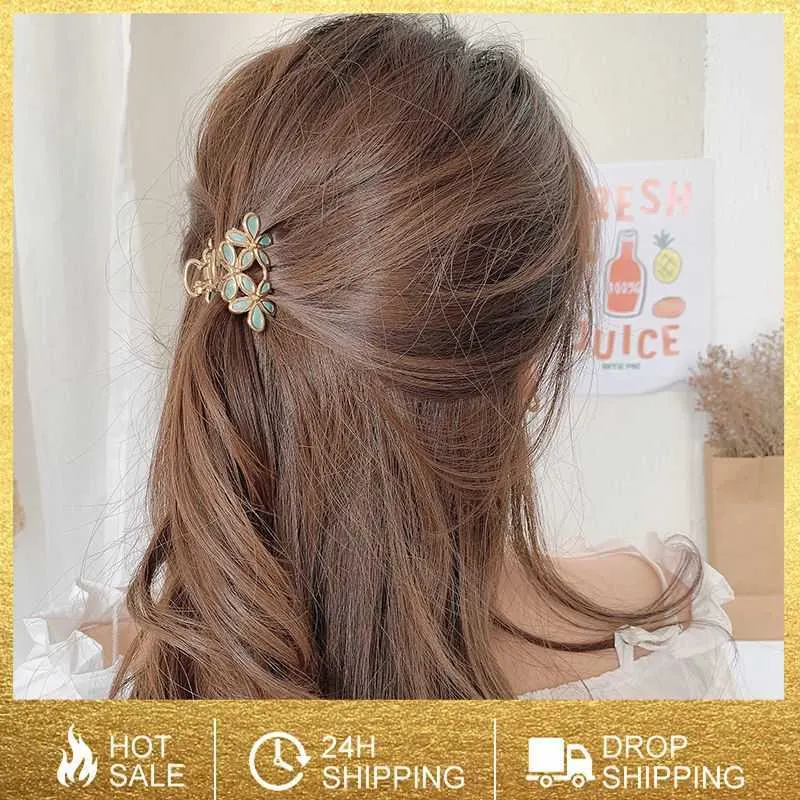 Ciondola il lampadario in metallo stile artiglio di granchio clip fiore artiglio dei capelli splendide piccole clip per le donne ragazze fascino barrette accessori per capelli Z0608